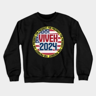 Vivek for President 2024 Ramaswamy Republican Candidate Yellow Border Super Cool Crewneck Sweatshirt